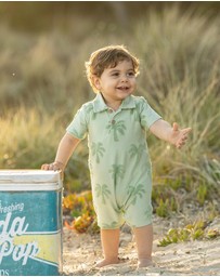 Bebe by Minihaha - Ivan Tropical Trees Polo Romper - Babies