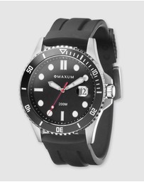 Maxum - Prince Black Dial & Silicone Band & Silver Tone Case