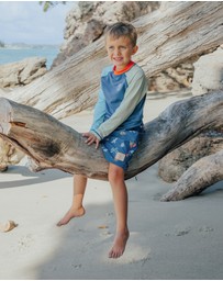 Crywolf - LONG SLEEVE RASH VEST Ocean Colourblock