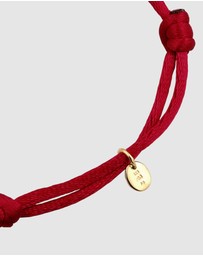 Elli Jewelry - Bracelet Women Satin Ribbon Red 925 Sterling Silver Gold Plated