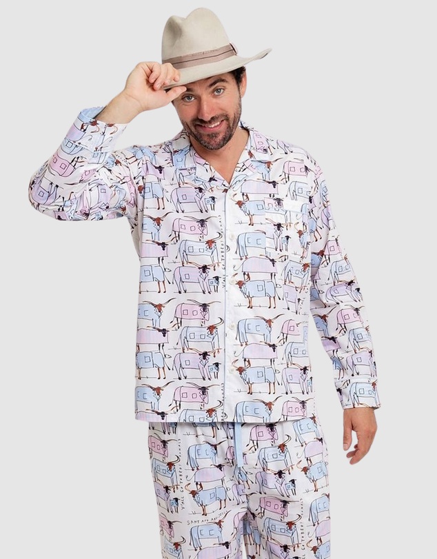 Sant And Abel - Men's Drawbertson Longhorns Long PJ Set