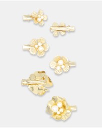 Morgan & Taylor - Bloom Hair Clip Set in Gold