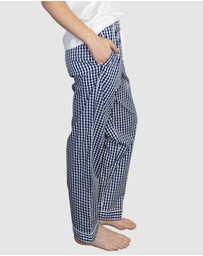 Sant And Abel - Women's Hepburn Gingham Navy Long PJ Pants