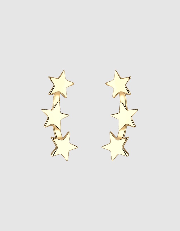 Elli Jewelry - Star Stud Earrings in Gold-Plated 925 Silver