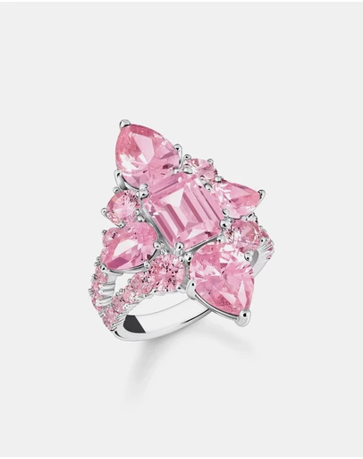 THOMAS SABO - Cocktail Ring with Pink Zirconia Stones