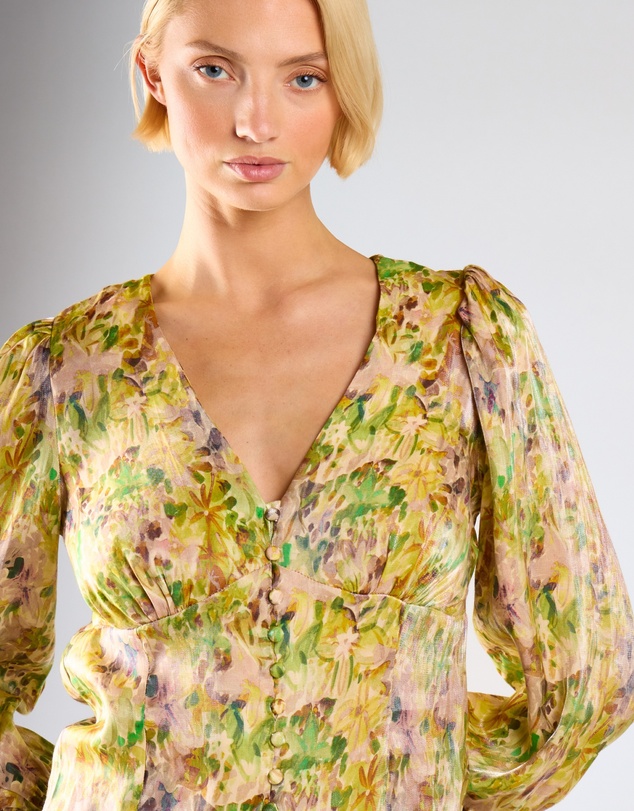 Glamorous - V-Neck Puff Sleeve Top