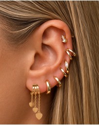 Izoa - Hearts 3-in-1 Trio Huggie Earrings