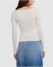 Free People - End Game Pointelle LS Top