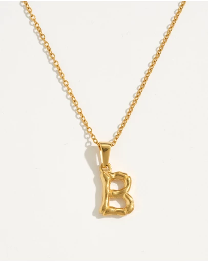 Reliquia Jewellery - B Initial Gold Charm Necklace
