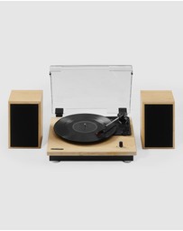 Crosley - Crosley Brio Record Player Shelf System With Speakers - Natural