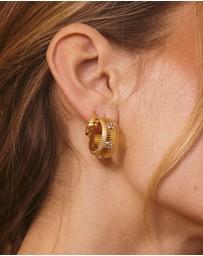 Luv Aj - The Pave Georgia Ridged Hoops
