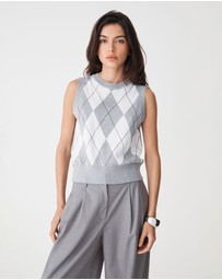 Forcast - Jacinta Argyle Knit Vest