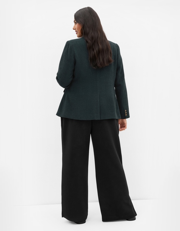 City Chic - Plus size Oxford Melton Jacket - hunter green