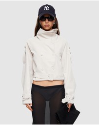Lioness - Blanc Cropped Trench Coat