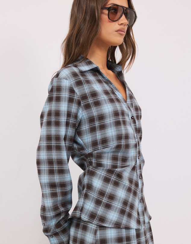 Calli - Lucy Check Pin Tuck Shirt