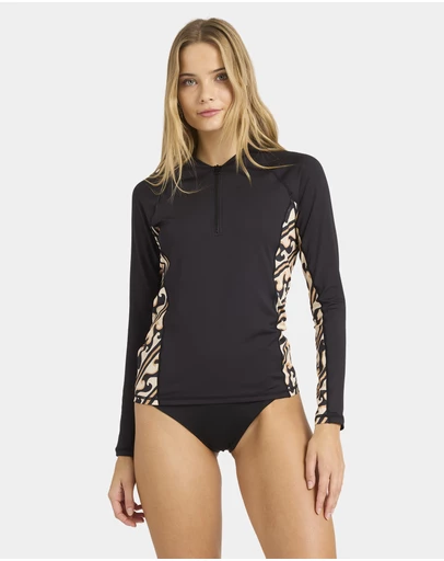 Billabong - Womens Dark Wave Half Long Sleeve Rash Vest
