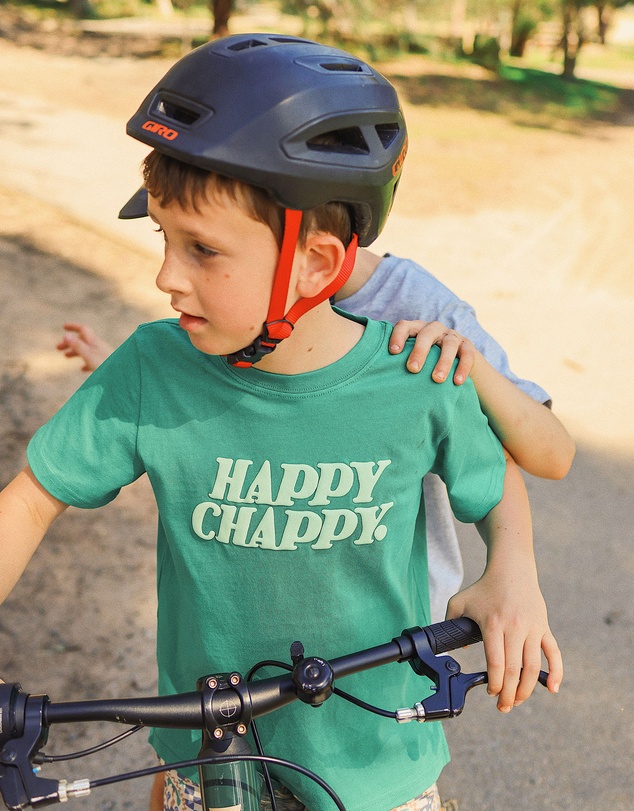 Skwosh - Happy Chappy Boys Regular Tee in Green