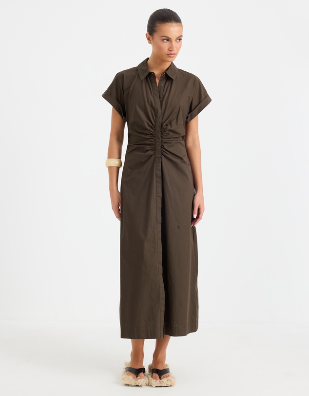 Calli - Pearson Ruched Front Midi Dress