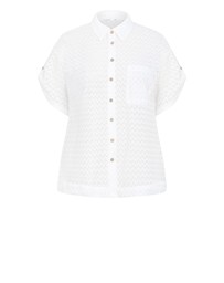 City Chic - Andros Jacquard Knit Shirt - ivory