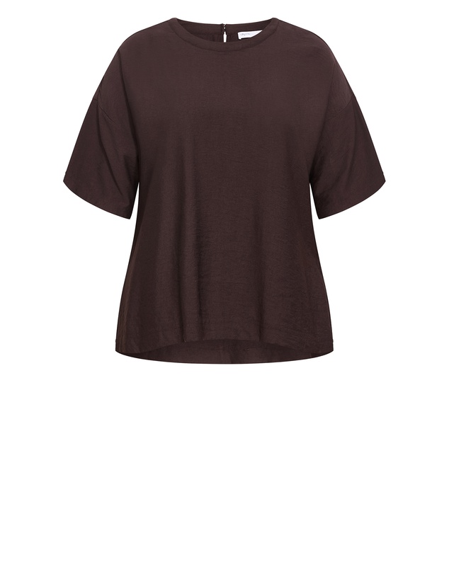 City Chic - Plus size Alexi Relaxed Top - chocolate
