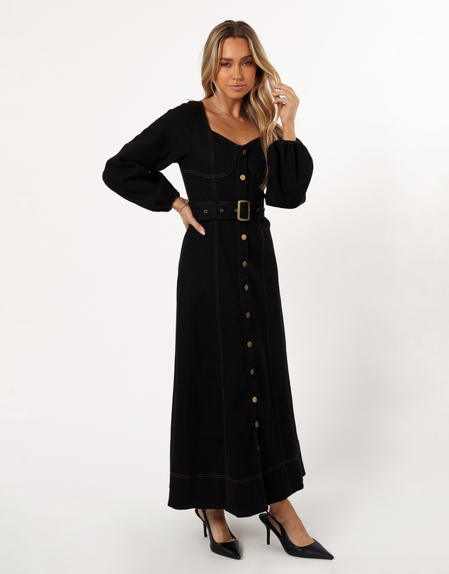 Petal & Pup - Mateo Long Sleeve Denim Dress - Black