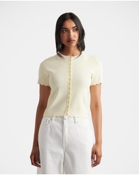 Decjuba - Maya Scallop Trim Button Top