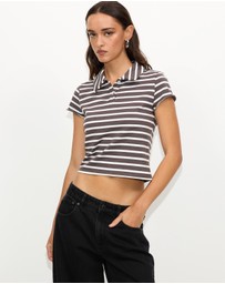 Dazie - Cove Collared Stripe Polo