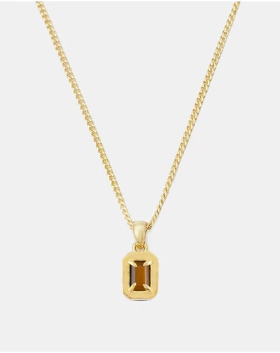 Serge DeNimes - Gold Tiger's Eye Blush Necklace
