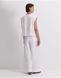 Sportscraft - Ariana Pintuck Linen Blouse