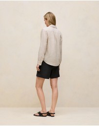 Trenery - Delave Linen Classic Shirt in Flax