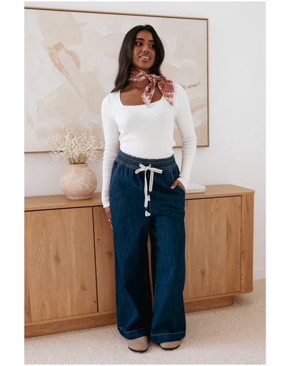 Petal & Pup - Jenni Wide Leg Pant - Indigo Wash