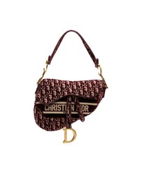 Pre-Loved by Azura Reborn - Pre-Loved Oblique Embroidered Velvet Saddle Bag