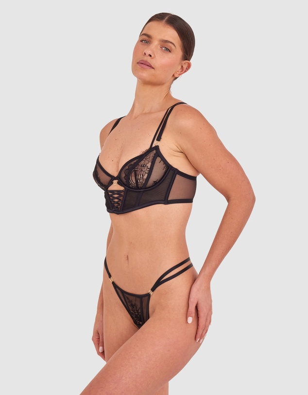 Bras N Things - Night Games Eyes On Me Unlined Corset - Black