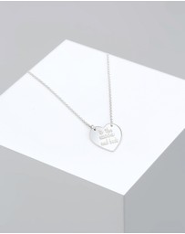 Elli Jewelry - Necklace Pendant Love Heart Wording in 925 Sterling Silver