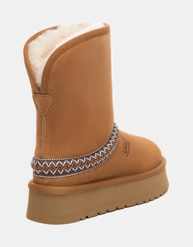 EVERAU - Australian Shepherd Ugg Short Fayle Platform Cow Suede Upper UGG Boots