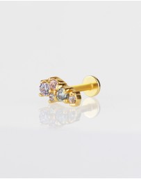 Wanderlust + Co - Aurora Rainbow & Gold Flat Back Earring