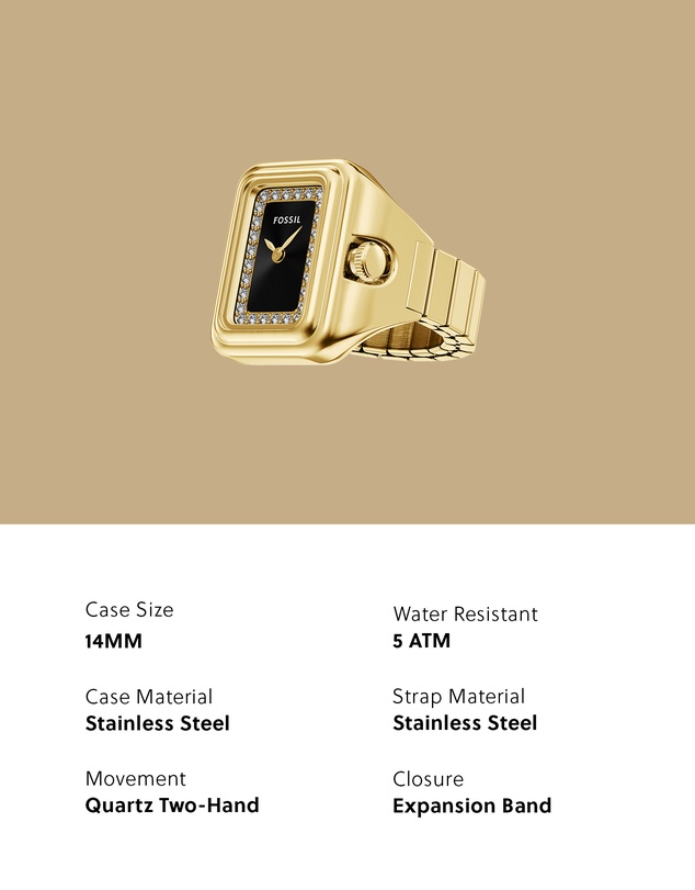 Fossil - Raquel Watch Ring Gold Analogue