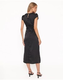 Petal & Pup - Lisbeth Midi Dress - Black Polka Dot