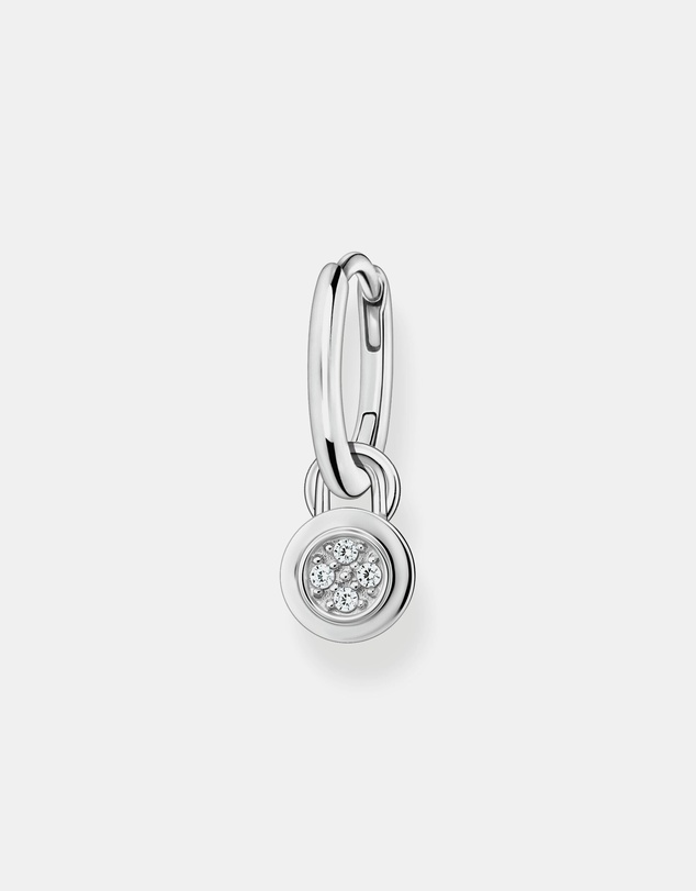 THOMAS SABO - Single Hoop Earring with Stones and Eyelet for Charms