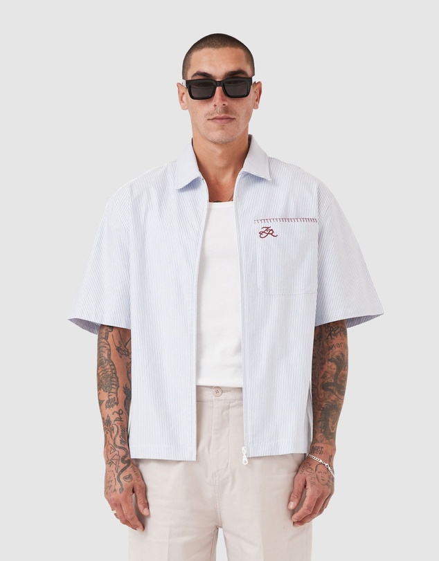 Zanerobe - Boxy SS Overshirt 2.0 Blue Stripe