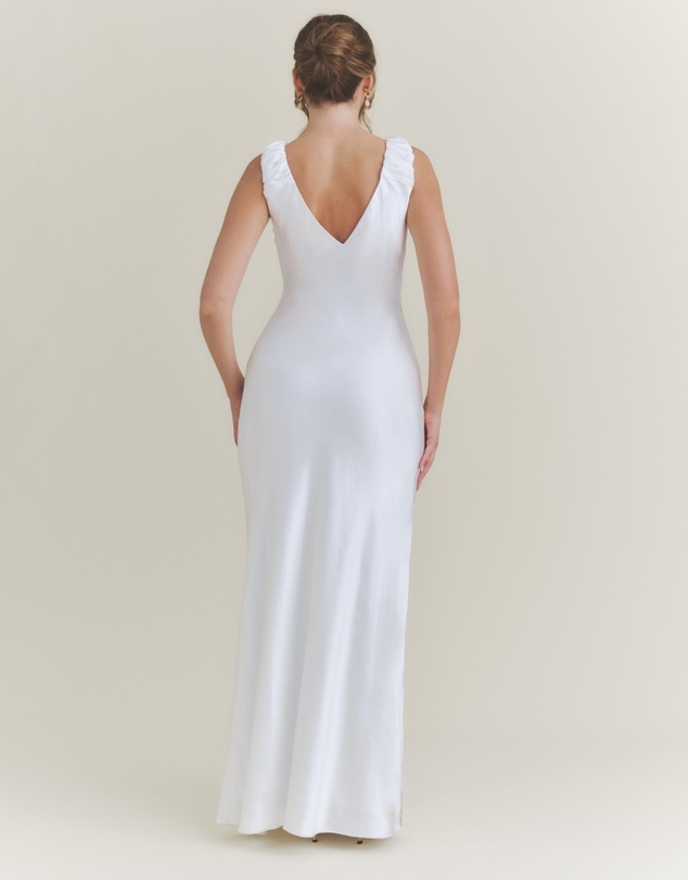 Six Stories - Victoria V Neck Satin Maxi Dress
