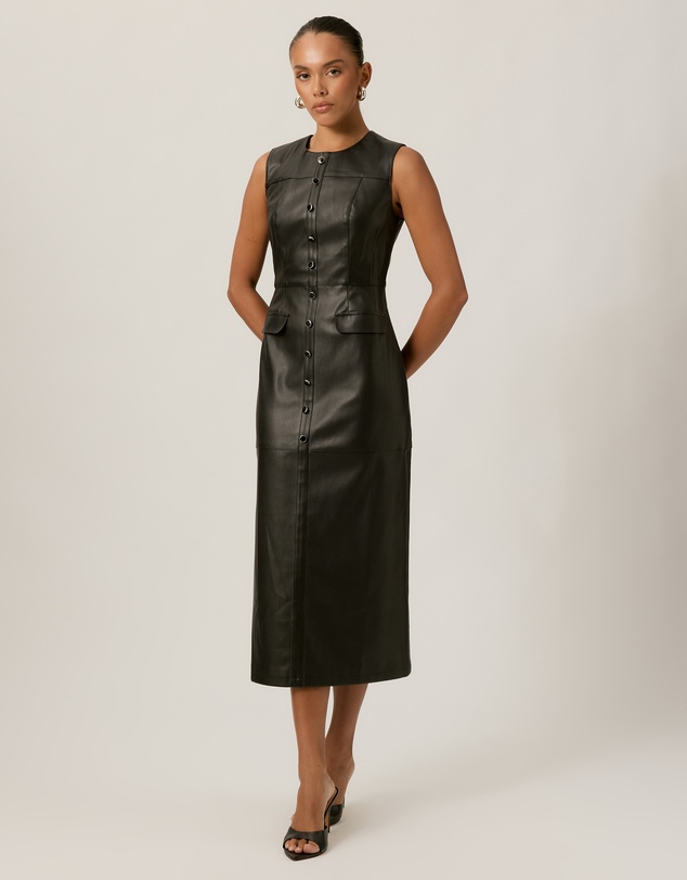 Tussah - Cameron Leather Look Midi Dress