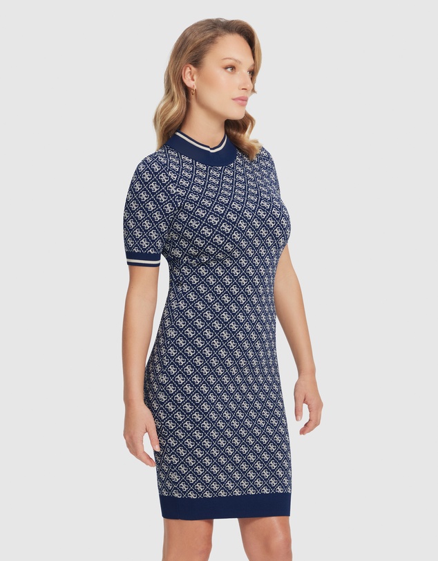 GUESS - Navy Logo Lise Knit Dress