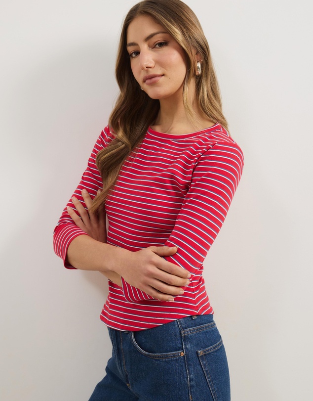 Atmos&Here - Layla 3/4 Sleeve Stripe Tee
