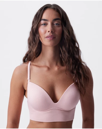 Bras N Things - Rib Basics Push Up Wirefree - Pink