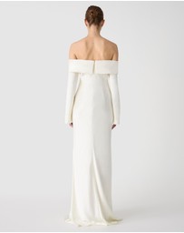 MISHA - Bianca Off Shoulder Long Sleeve Gown