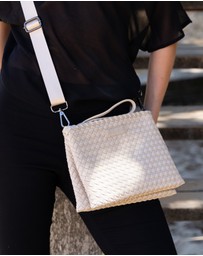 Chuchka - Woven Neoprene Double Pouch Bag Beige