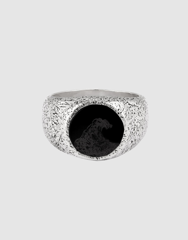 Haze & Glory - ICONIC EXCLUSIVE - Ring Signet Men Onyx Circle 925 Sterling Silver
