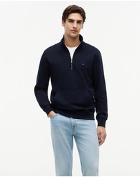 Tommy Hilfiger - Flag Embroidery Terry Quarter-Zip Jumper