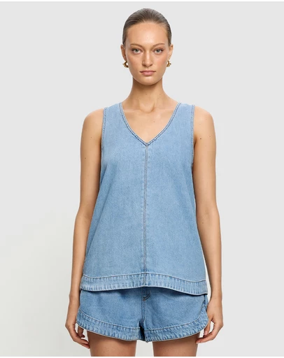 KIVARI - Emilie Denim Top